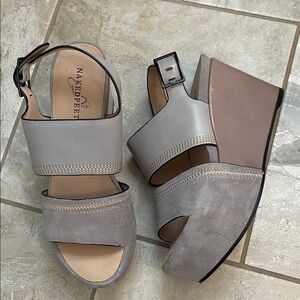 Naked Feet Mallow Platform Wedge Sandals 7